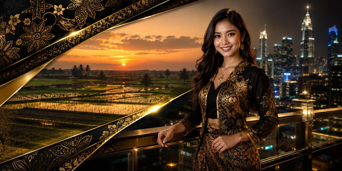 Suasana hiburan kasino bertema batik di Kedah dengan pemain menikmati permainan dalam talian