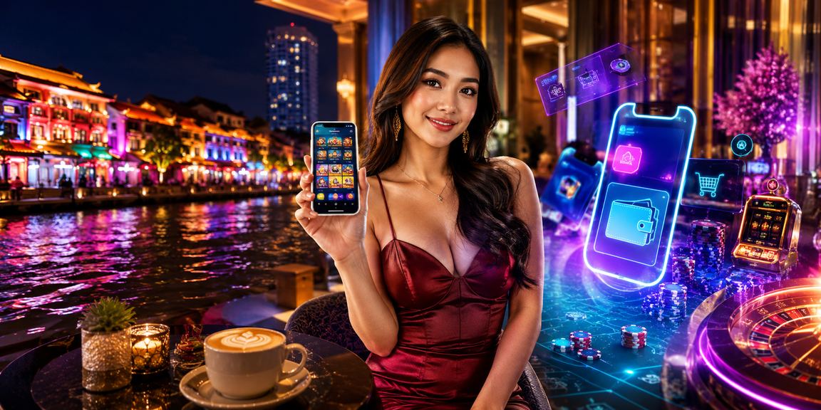 Pemain menggunakan telefon mudah alih untuk blackjack kasino di Melaka