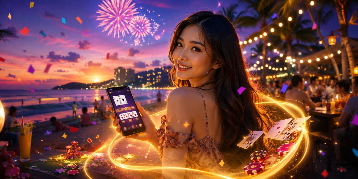 Pemain Pulau Pinang bermain permainan kad sambil tuntut promosi di telefon pintar